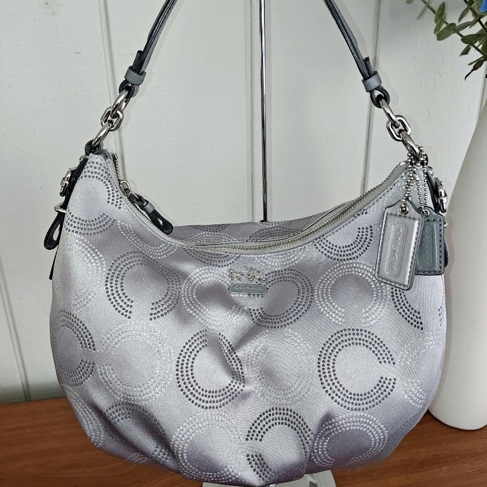 Beautiful Silver Coach bag